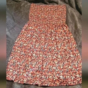 Strapless Boho Floral Print Sundresssize medium